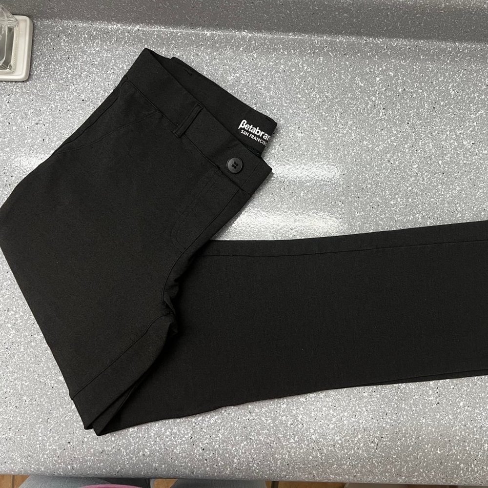 Betabrand Pants Dark Gray Straight Leg Classic Dress Pant Yoga Pants